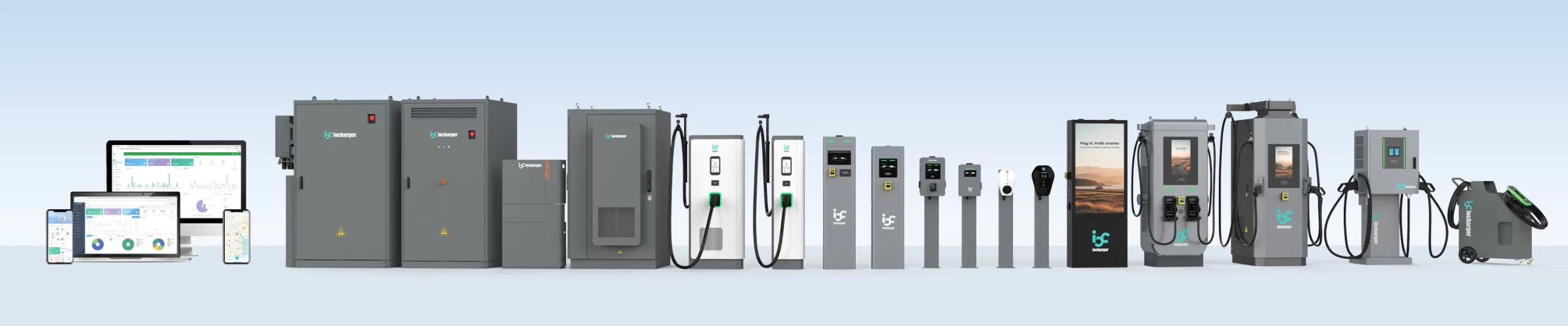 IOCharger productgamma — volledig AC en DC assortiment