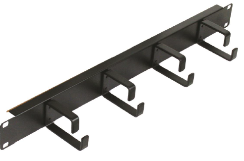 [FRN 140080] 19'' rangeerpaneel , 4 ringen metaal , zwart , 100mm