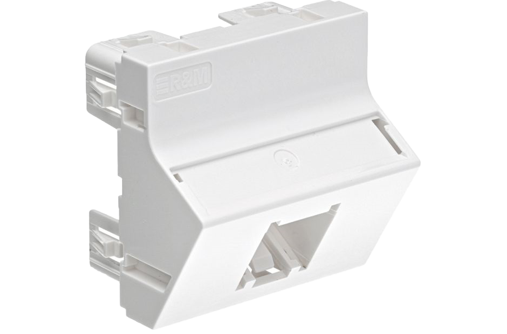 [FRN 842473] Haakse montage 45x45, 1-poort Cat.6A, wit (RAL 9003)