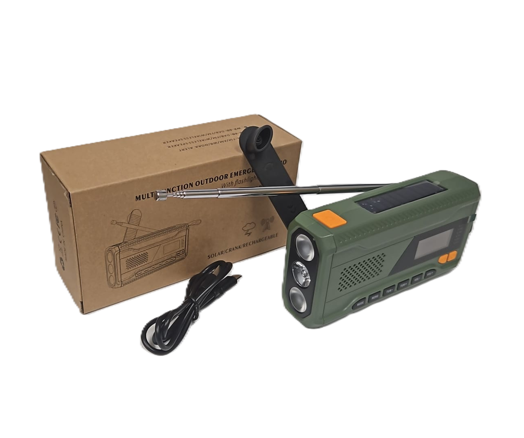 [EWP-NOODRADIO-1] Notfallradio DAB/FM mit Solarpanel, Handkurbel und LED-Taschenlampe (Modell WR-6D)
