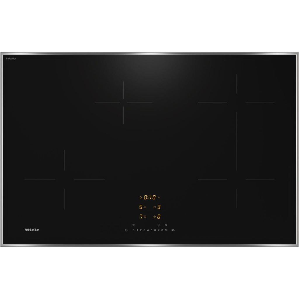 Induction hob 80cm, 4 zones (1 Flex), Con@ctivity, stainless steel edge