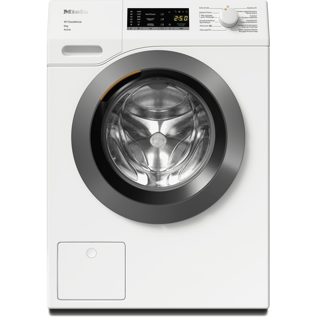 Wasmachine 8kg, 1400t, schuin paneel, Capdosing, Exc Chrome Edition, A-10%
