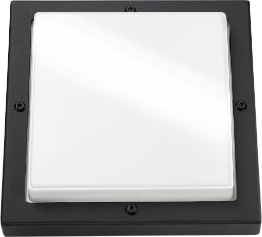 Bassi-Wandleuchte E27 60W UV-stabilisiertes Polycarbonat mit schwarzer Linse IP65