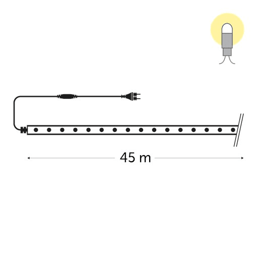 Duralight Professional 45m 1620L clear 725W outdoor incl power supply/end caps