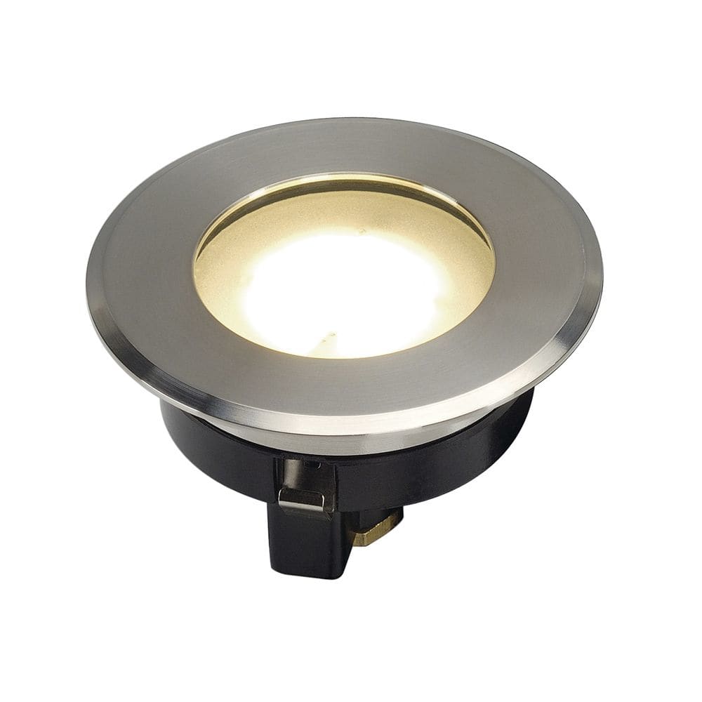 Dasar Flat LED 230V grondinbouwspot rond LED 4,3W 3000K 330lm D=8cm geb. Inox