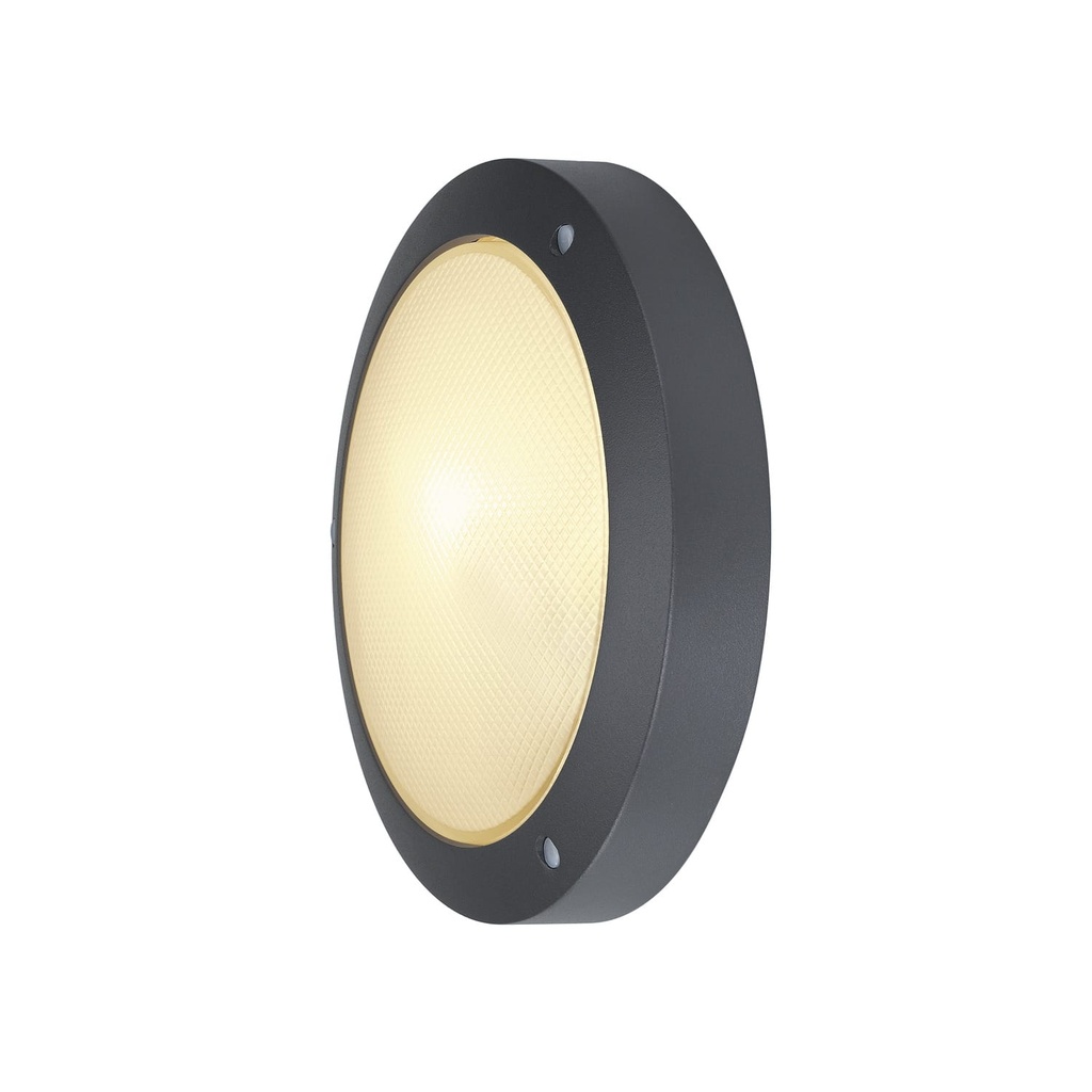 Bulan wandarmatuur 1x max. 60W E14 230V D=27cm gesatineerd glas IP44 antraciet
