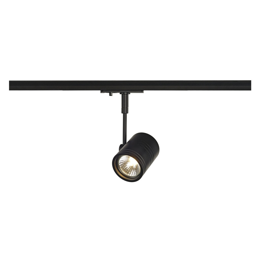 BIMA I lampekop, zwart, GU10, max. 50W, incl. 1-Fase adapter