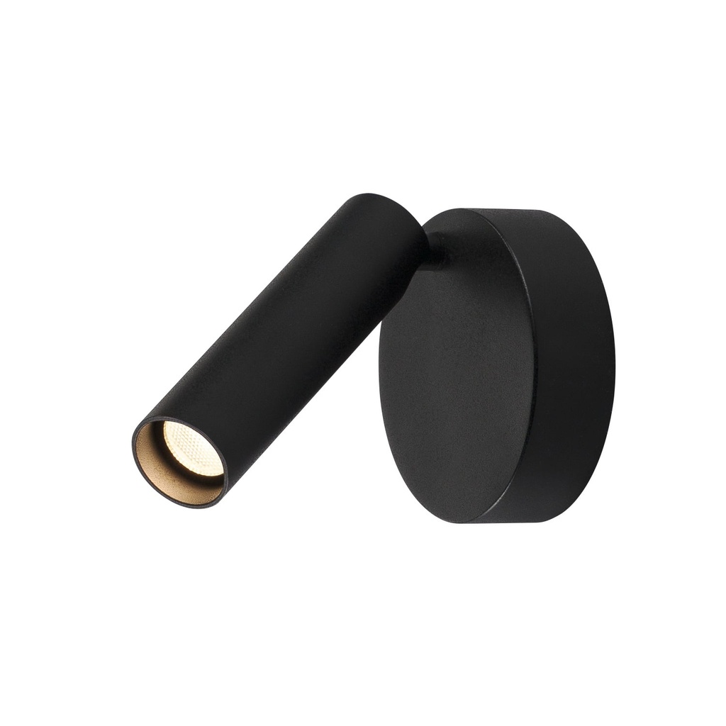 KARPO wand/plafondopbouw LED 7,5W 3000K alu/staal enkel rond zwart dimbaar