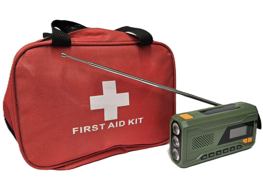 Notfallset: DAB/FM-Radio + Komplettes Erste-Hilfe-Set (Combi-Angebot)