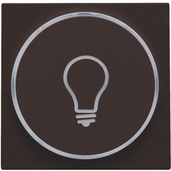 NIKO - Toets met lampsymbool voor drukknop 6a, e10-lampvoet, bruin - 124-64008