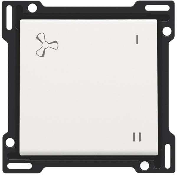 NIKO - Toets mechanisch gecontroleerde ventilatiebediening, wit staal - 154-61106