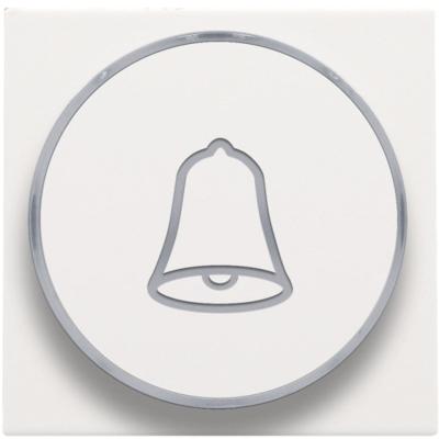 NIKO - Toets met belsymbool voor drukknop 6a, e10-lampvoet, wit staal - 154-64007