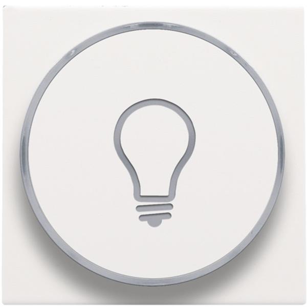 [3734867] Button with lamp symbol for push button 6a, e10 lamp base, white steel
