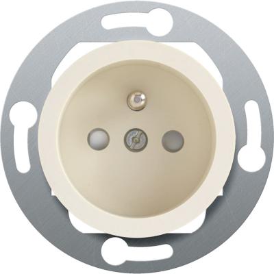 NIKO - Gekleurd stopcontact voor vloerdozen, 28,5mm, schroefklemmen, crème - 100-26610