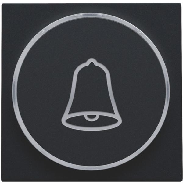 [3980393] NIKO - Toets met belsymbool voor drukknop 6a, e10-lampvoet, zwart - 161-64007