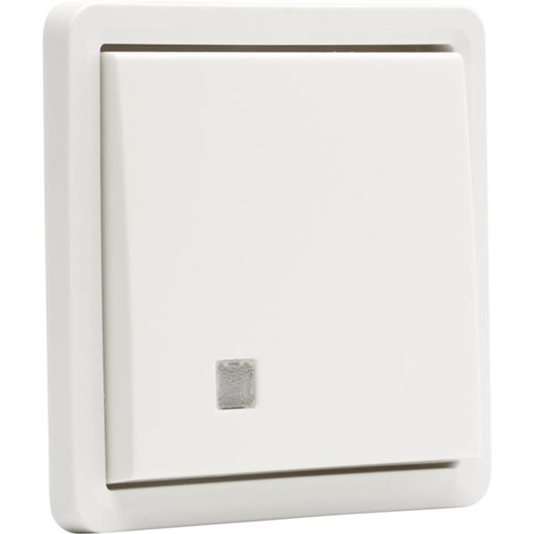 [4613073] Étanche, éclairé. Bouton-poussoir 10A, non/nc, objectif, vis, blanc