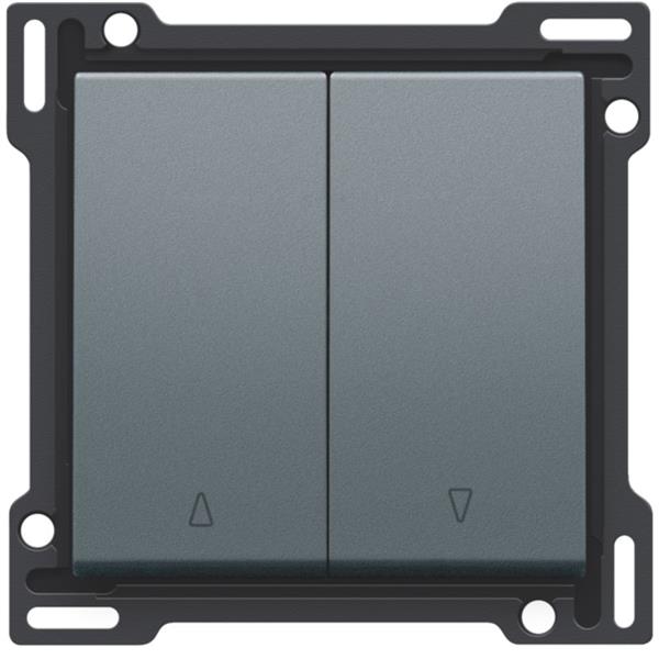 [4784681] Bouton, double obturateur à rouleau, bouton-poussoir en acier gris