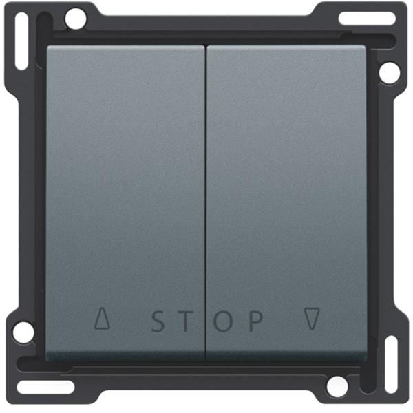 Button Double roller shutter push button for electronic controls, grey steel