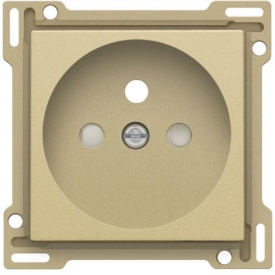NIKO - Centraalplaat stopcontact met penaarde, 28,5mm, goud - 221-66601