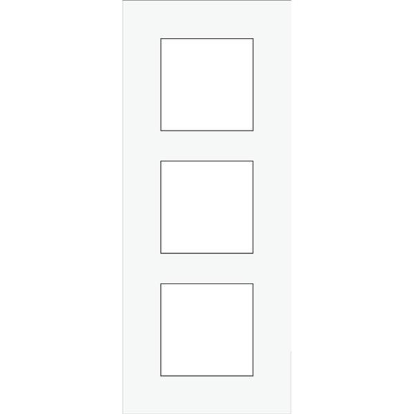 NIKO - Drievoudige afdekplaat met 60mm centerafstand, verticaal, wit - 241-76300