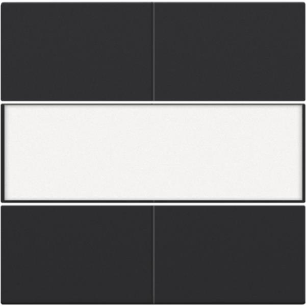 Quadruple potential-free push button button with text field, black