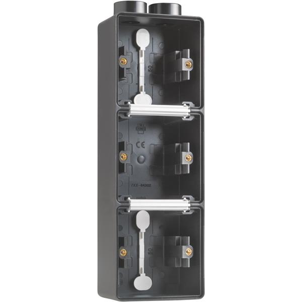 NIKO OPBOUWDOOS 3X VERTICAAL zwart - 761-84302
