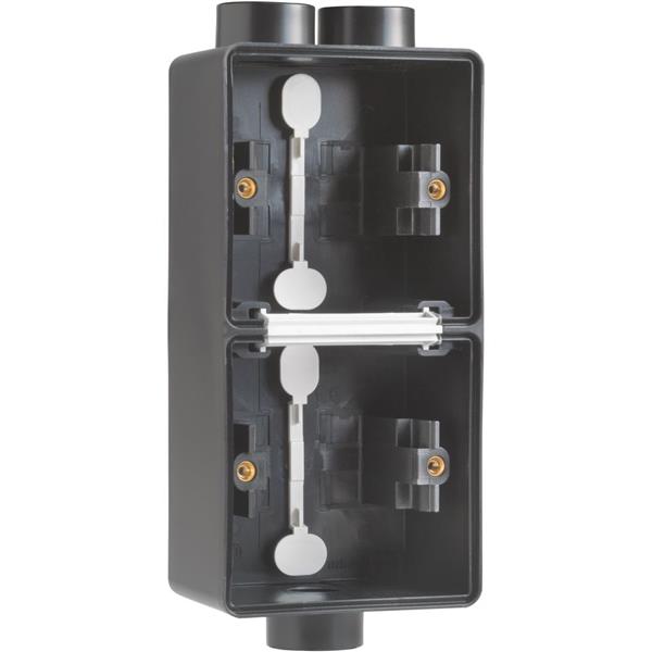 NIKO - Hydro spuitwaterdichte dubbele opbouwdoos, 2 functies, 3 m20-ingangen, zwart - 761-84212