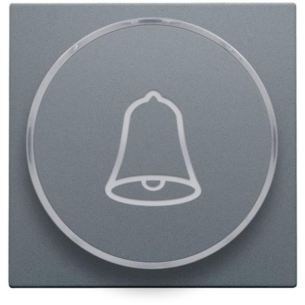 Button with bell symbol for push button 6a, e10 lamp base, grey steel