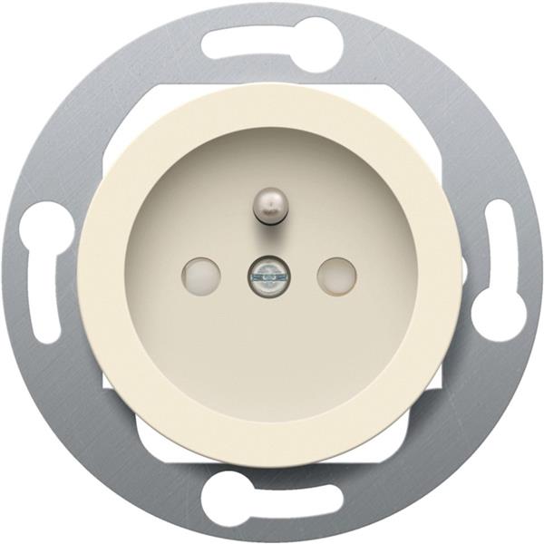 [5802716] Farbige Steckdose für Bodendosen, 28,5 mm, Steckklemmen, cremefarben