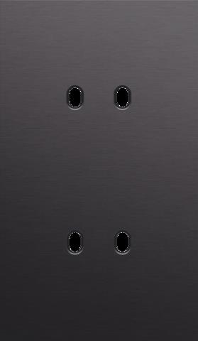 NIKO - 2-Voudige afdekplaat v60vr 2 tweev schak, toggle, alu zwart - 224-57252