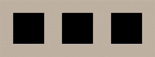 Afdekplaat (71mm) PURE 3-voudig horizontaal, steel champagne coated