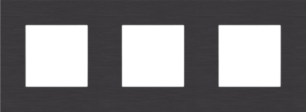 NIKO Afdekpl PURE 3-v.71mm  alu black br - 224-76700