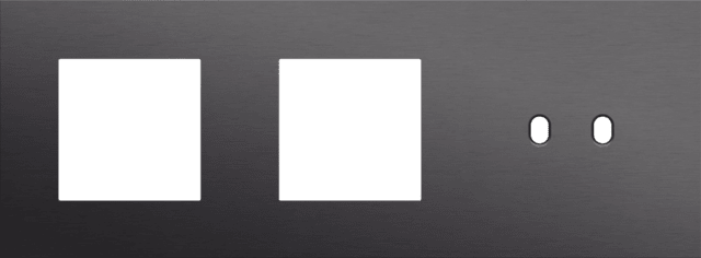 NIKO - 3-Voudige afdekplaat h71 vr 2 fct + tweev schak, toggle, alu black - 224-57708