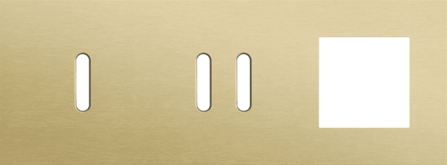 NIKO - 3-Voudige afdekplaat h71 vr enkelv + tweev schak + fct, rocker, alu goud - 227-56723