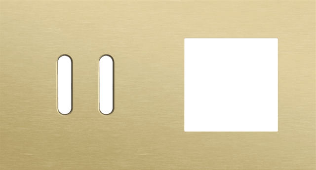 NIKO - 2-Voudige afdekplaat h71 vr tweev schak + fct, rocker, alu goud - 227-56807