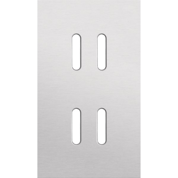 [8373398] NIKO - plaque de couverture 2 voies v60 pour 2 fonctions, Niko Home Control, Rocker, gris alu - 155-46252