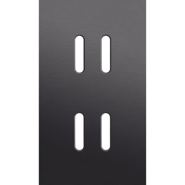 [8373422] NIKO - plaque de couverture 2 voies v60 pour 2 fonctions, Niko Home Control, Rocker, noir alu - 224-46252