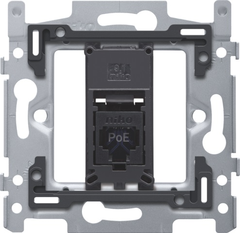 1 rj45-aansluiting utp cat6, poe++, vlak, 60x71, schroef