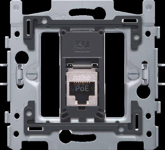 1 rj45-aansluiting stp cat6a, poe++, vlak, 60x71, klauw