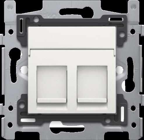 2 rj45-aansl. stp cat6a + afwerking, poe++, vlak, 60x71, schroef