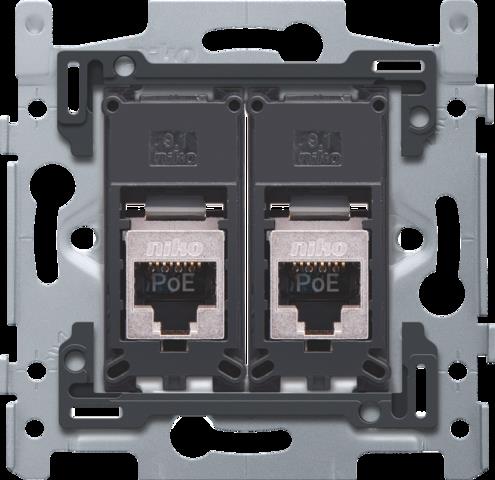 NIKO INBOUWR.2XRJ45 STP CAT6 klaar voor PoE++ - 170-66267