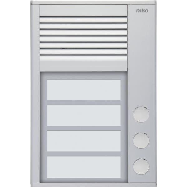 NIKO - Buitenpost met 3 beldrukknoppen, opbouw 16mm, aluminium - 10-153