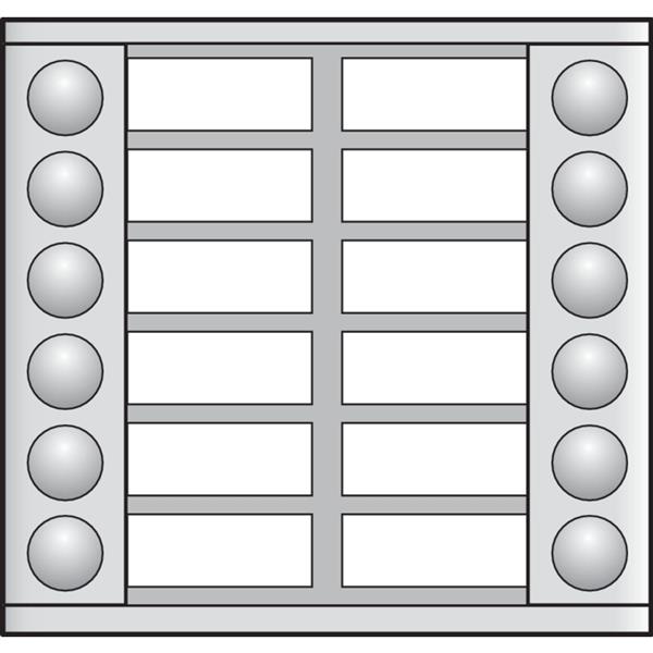 NIKO - Uitbreiding 2x6 beldrukknoppen, voor buitenpost 20mm met 2 rijen beldrukknoppen - 10-112-01