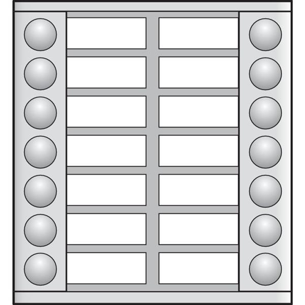 NIKO - Uitbreiding 2x7 beldrukknoppen, voor buitenpost 20mm met 2 rijen beldrukknoppen - 10-114-01