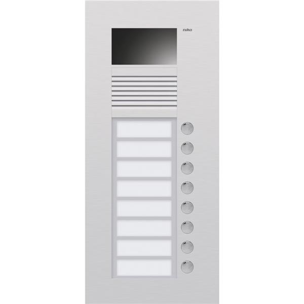 NIKO - Buitenpost met 8 beldrukknoppen en kleurencamera, inbouw, aluminium - 10-308