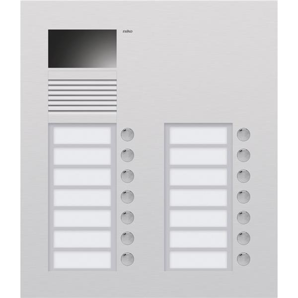 NIKO - Buitenpost met 14 beldrukknoppen (2x7) en kleurencamera, inbouw, aluminium - 10-314