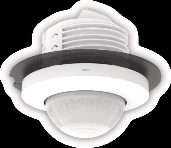 NIKO - Bewegingsmelder M42LR, 230 V, 1 kanaal, 32-37 m, 360°, SnapFit, voor inbouw - 353-701111