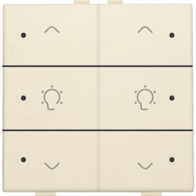 NHC 2-voudige bediening dimmer met 6-voudige toets+led, Original crème