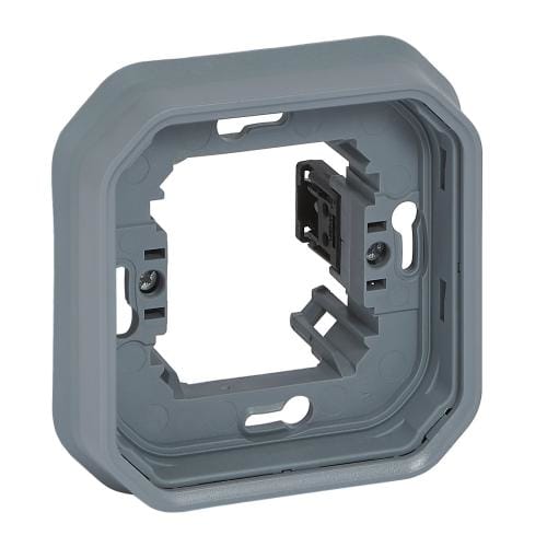 Plexo inbouwkader 1 mechanisme met spanklauwen IP55 grijs
