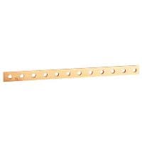 Koperen staaf 15x4mm - lengte 990mm - met getapte gaten M6 - 200A